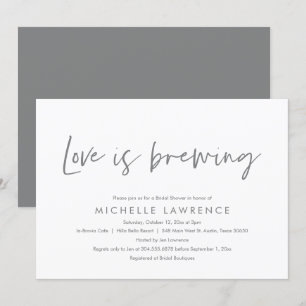 Love is brewing, Afternoon Tea Party Bridal Shower Invitation
