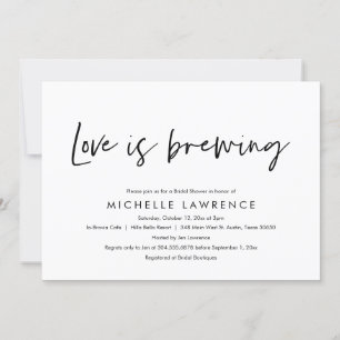 Love is brewing, Afternoon Tea Party Bridal Shower Invitation