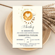 Love is Brewing Baby Shower Invitation – Coffee
