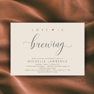 Love is brewing Beautiful Bridal Shower Beer Party Invitation