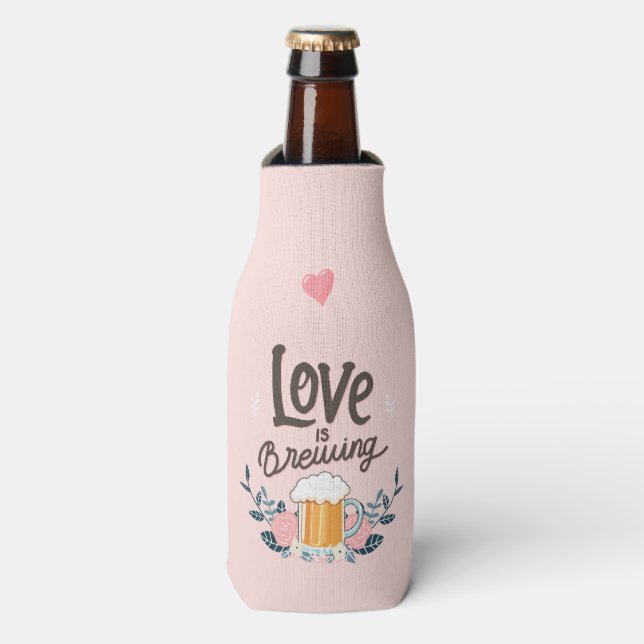 love is brewing beer bottle cooler (Bottle Front)
