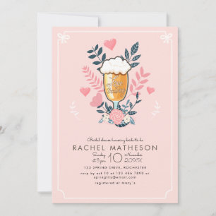 Love is brewing beer glass bridal shower invitation