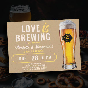 Love is Brewing Beer Theme Couple's Coed Shower Invitation