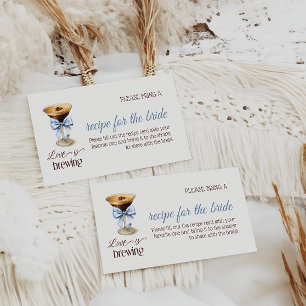 Love is Brewing Blue Bow Coffee Bridal Shower Enclosure Card