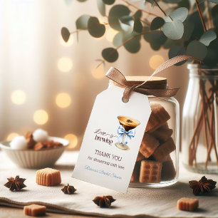 Love is Brewing Blue Bow Coffee Bridal Shower Gift Tags