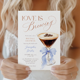 Love is Brewing Blue Bridal Shower Invitation