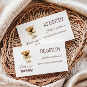 Love is Brewing Bow Coffee Bridal Shower Registry Enclosure Card