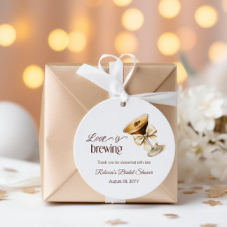 Love is Brewing Bow Espresso Martini Bridal Shower Favour Tags