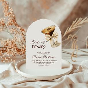 Love is Brewing Bow Espresso Martini Bridal Shower Invitation