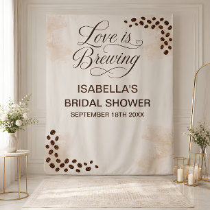 Love Is Brewing Bridal Shower Backdrop Tapestry