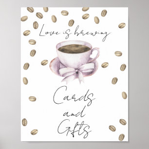 Love is brewing Bridal shower Cards and Gifts Poster