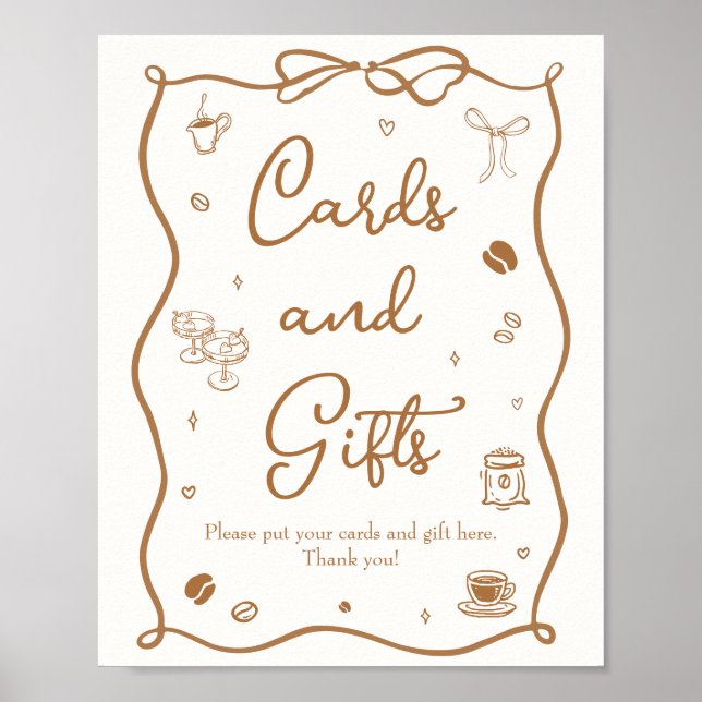 Love is Brewing Bridal Shower Cards & Gifts Poster (Front)