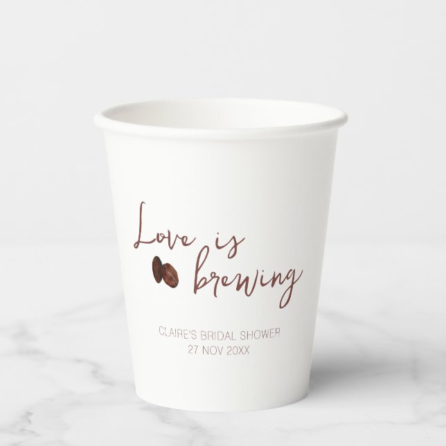 Love is Brewing Bridal Shower Coffee Cup (Front)