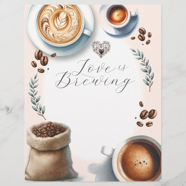 Love is Brewing Bridal Shower Coffee Flyer (Front)