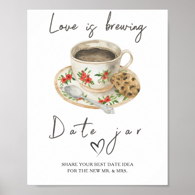 Love is brewing bridal shower Date night ideas Poster (Front)