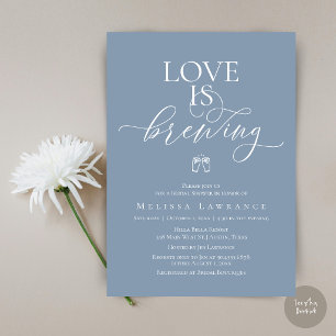 Love Is Brewing Bridal Shower   Elegant Script Invitation