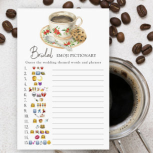 Love is brewing Bridal shower emoji pictionary
