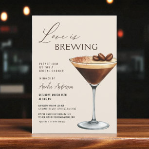 Love is Brewing Bridal Shower Espresso Martini Invitation