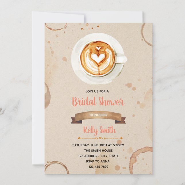 Love is brewing bridal shower invitation (Front)