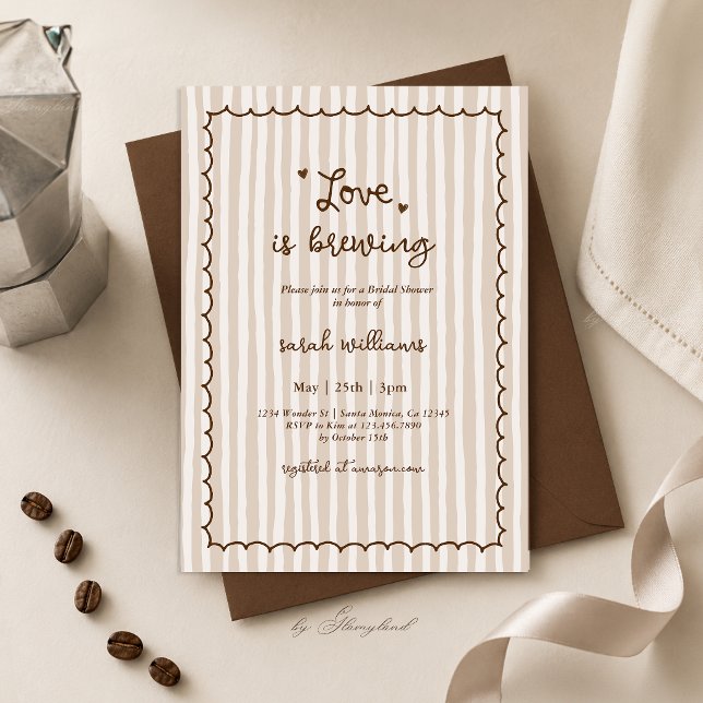 Love Is Brewing Bridal Shower Invitation (Creator Uploaded)