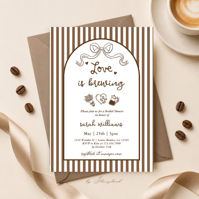 Love is Brewing Bridal Shower Invitation (Creator Uploaded)