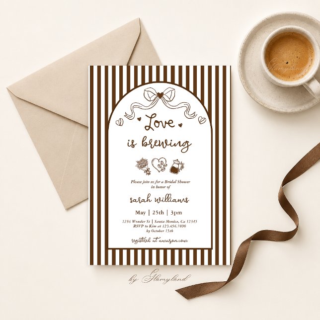 Love is Brewing Bridal Shower Invitation (Creator Uploaded)