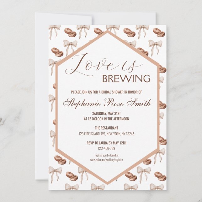 Love is Brewing Bridal Shower Invitation (Front)