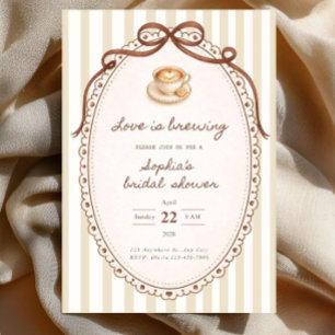 Love Is Brewing Bridal Shower Invitation   Coffee 