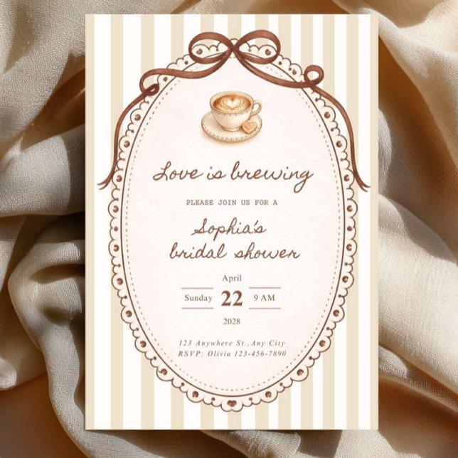 Love Is Brewing Bridal Shower Invitation | Coffee  (Creator Uploaded)