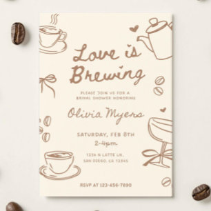 Love is Brewing Bridal Shower Invitation: Coffee  Invitation