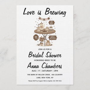 love is brewing bridal shower invitations