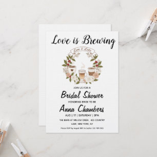love is brewing bridal shower invitations