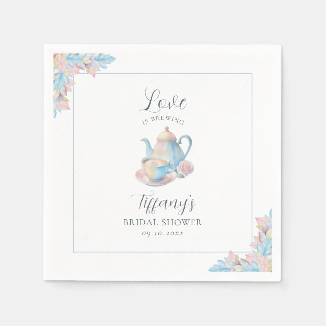 Love is Brewing Bridal Shower  Napkin (Front)