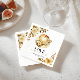 Love Is Brewing Bridal Shower Napkin