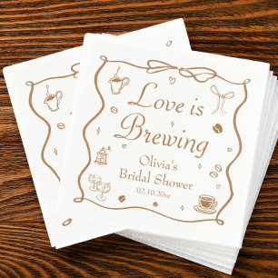 Love is Brewing Bridal Shower  Napkin