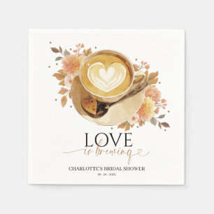 Love Is Brewing Bridal Shower Napkin
