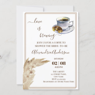 Love Is Brewing Bridal Shower Pampa Grass Invitati Invitation