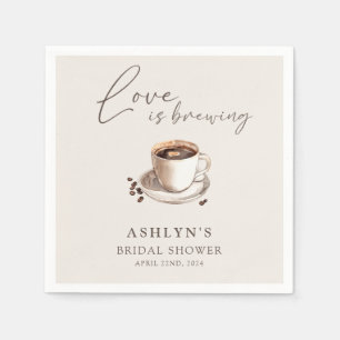 Love is Brewing Bridal Shower Paper Napkins
