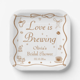 Love is Brewing Bridal Shower  Paper Plate