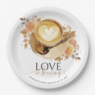 Love Is Brewing Bridal Shower Paper Plate