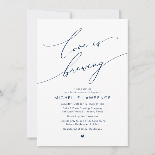 Love is Brewing, Bridal Shower Party Celebration Invitation (Front)