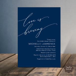 Love is Brewing, Bridal Shower Party Celebration Invitation