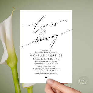 Love is Brewing, Bridal Shower Party Celebration Invitation