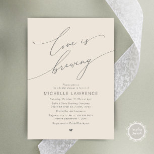 Love is Brewing, Bridal Shower Party Celebration Invitation