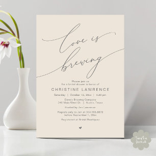 Love is Brewing, Bridal Shower Party Celebration Invitation