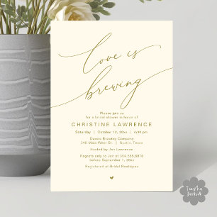 Love is Brewing, Bridal Shower Party Celebration Invitation