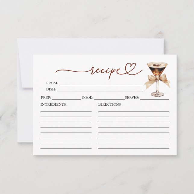 Love Is Brewing Bridal Shower Recipe Cards (Front)