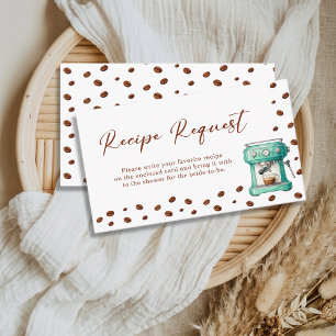 Love is Brewing Bridal Shower Recipe Request Enclosure Card