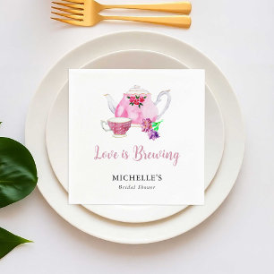 Love is Brewing Bridal Shower Tea Party  Napkin