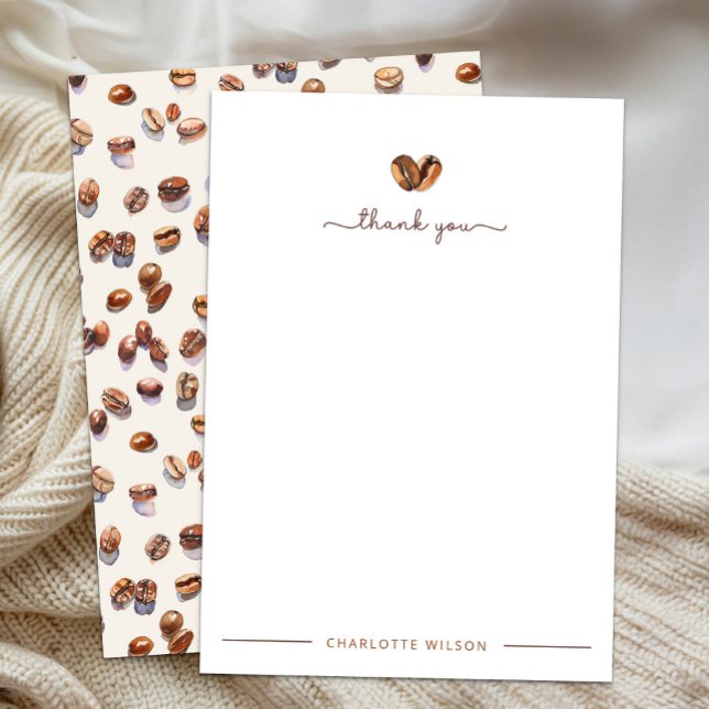 Love Is Brewing Bridal Shower  Thank You Card (Coffee Themed Thank You Card)